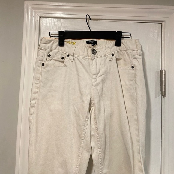 J. Crew Size 5 White Cotton Stretch Matchstick Straight Leg Denim Jeans - Picture 5 of 11